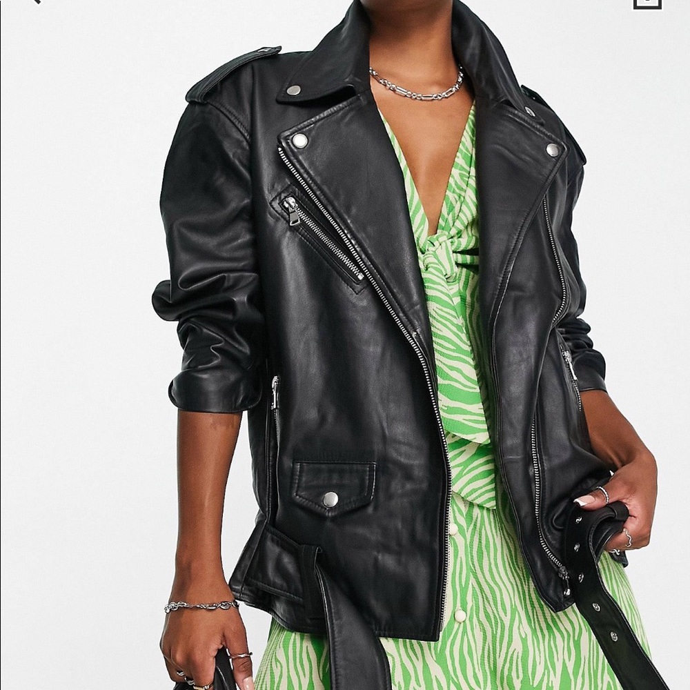 ASOS Design Leather Biker Jacket